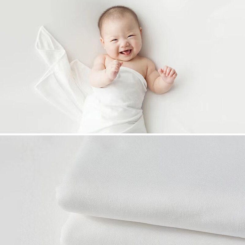 Fotografia noworodka folia Stretch 0-1 miesiąc dziecko jednolity kolor miękki koc do przewijania rekwizyty Studio sesja zdjęciowa akcesoria w tle