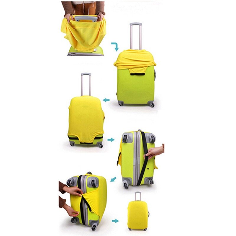Cubierta protectora de equipaje de viaje más gruesa, funda de maleta, accesorios de viaje, cubierta de equipaje elástica, aplicable a maleta de 18-28 pulgadas