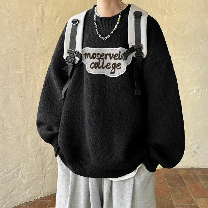 Amerikanischen Casual Pullover männer Herbst Winter Jugendliche Tragen Übergröße Große Größe Strickwaren Paare Mode Tragen Tops Männer Kleidung