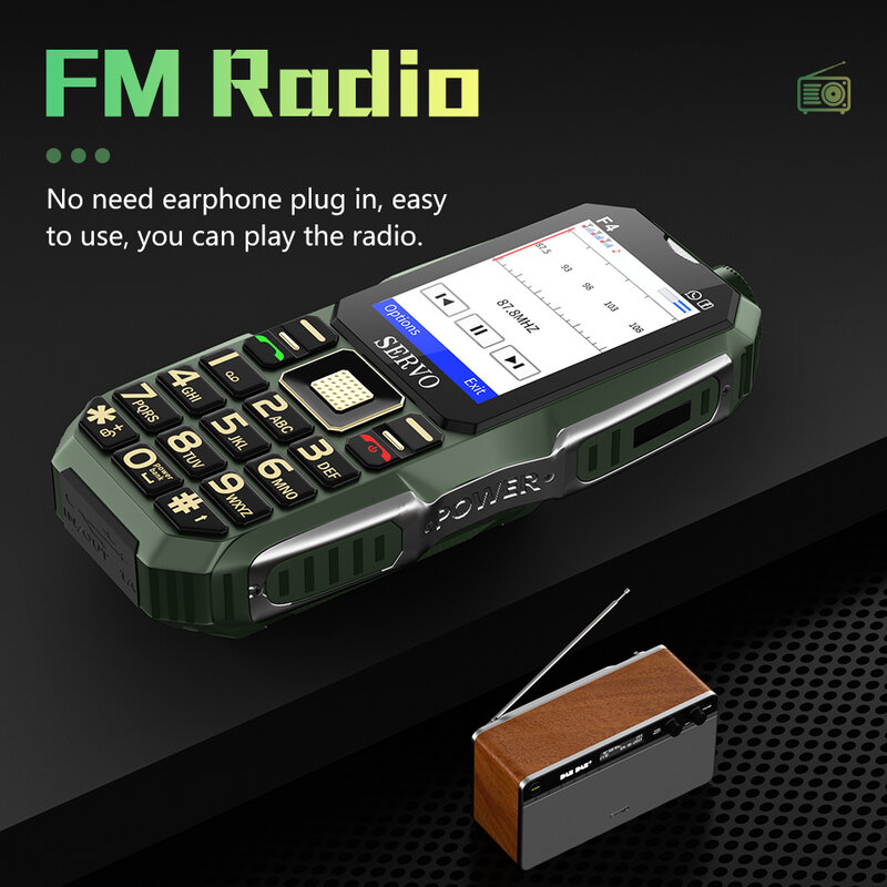 سيرفو 3 بطاقة SIM 3 الاستعداد الهاتف المحمول قوة البنك عالية لهجة المتكلم ماجيك صوت السيارات تسجيل مكالمة مصباح يدوي راديو FM الهاتف المحمول