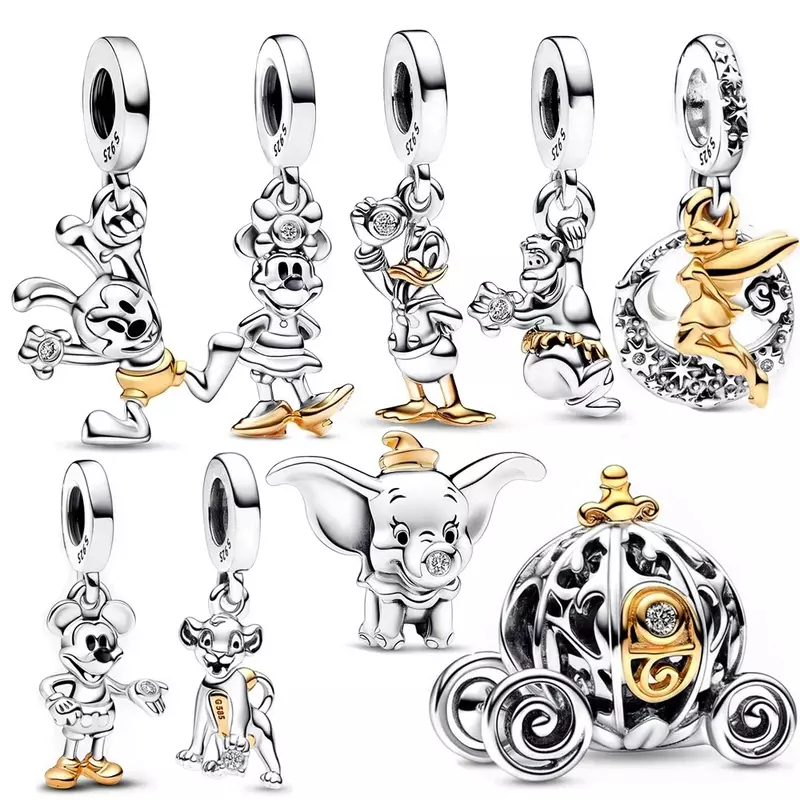 Disney-abalorios de la serie Lilo Stitch para mujer, plata 925, aptos para Pulsera Original, regalo para hacer joyas, 925
