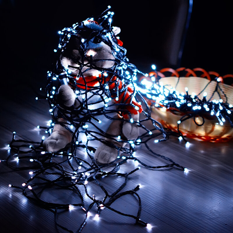 Solar Fairy 500 Lights String Outdoor Waterproof RGB Upgraded Solar Panel Lamp Garland Christmas Decoration 2023 Party Garden