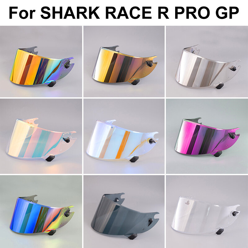 Visor helm sepeda motor lensa visor Anti-UV, Visor pengganti Anti-UV PC Model Race R Pro GP untuk balap hiu