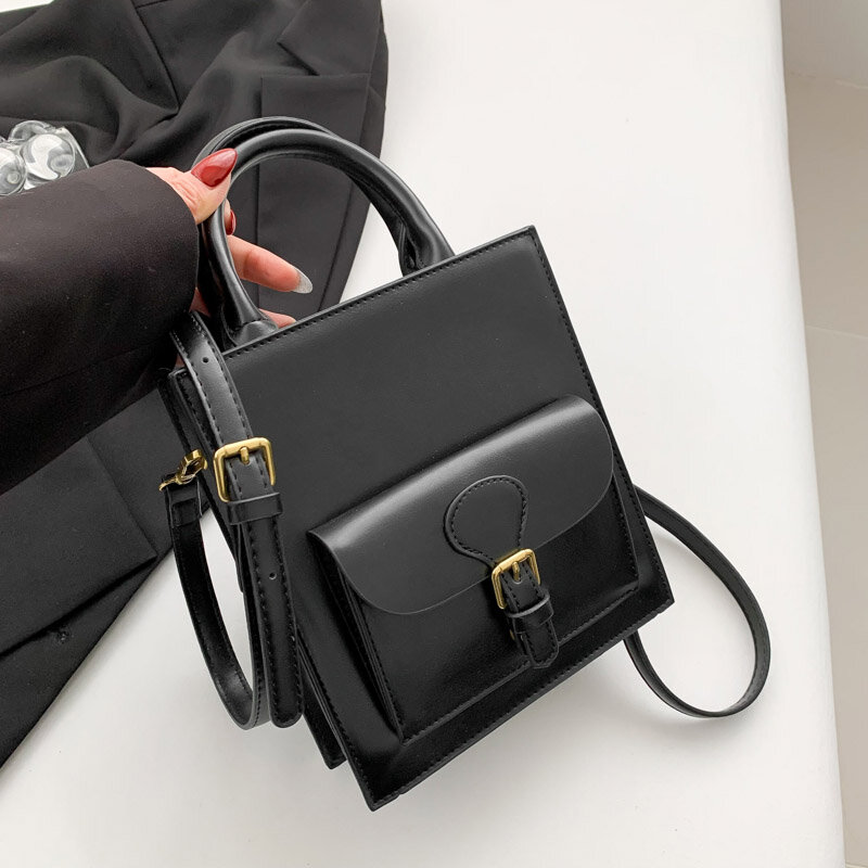 Сумка кросс-боди Женская маленькая, саквояж на плечо, брендовая дизайнерская сумочка из экокожи, чемоданчик