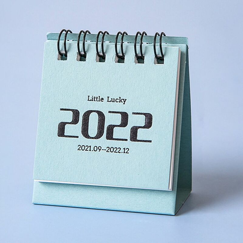 Mini Calendario de escritorio de pie con tapa, organizador de horarios, planificador, decoración de escritorio, 2021-2022