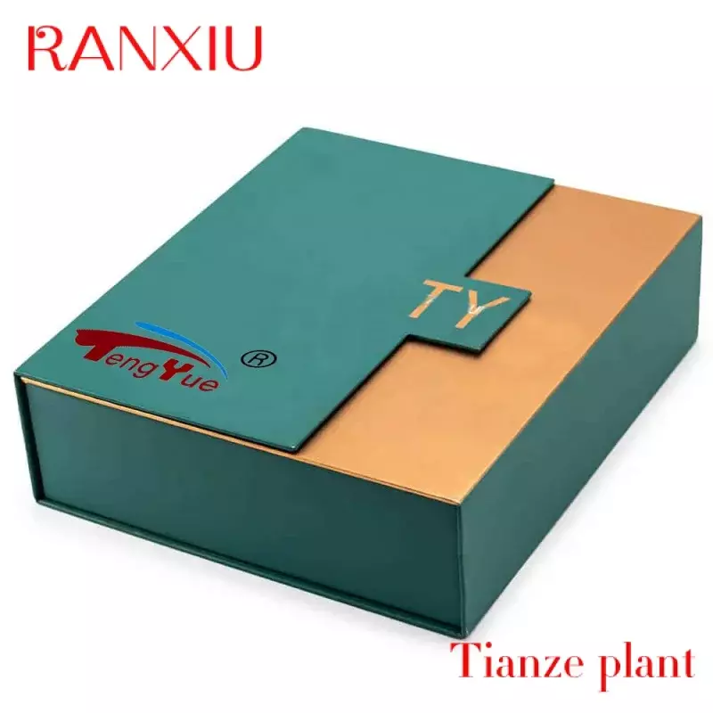 Custom Customluxury personalized customized logo orange shipping flip foldable packaging paper gift box with magnet attractive