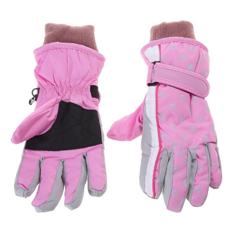 Winter Snow Mittens for Children Kids Waterproof Ski Gloves Thermal Gloves for Outdoor Sports Cycling Skiing Riding