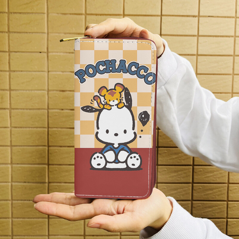 Pochacco-monedero de dibujos animados Kawaii Sanrio, bolsa de almacenamiento de felpa, regalos de cumpleaños para niñas, regalos de vacaciones de gran capacidad