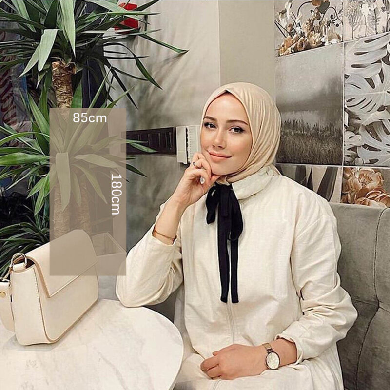 180X85cm femmes musulmanes Jersey Hijab écharpe coton extensible haut de gamme Jersey Hijabs matériau souple grande grande taille Jersey écharpes