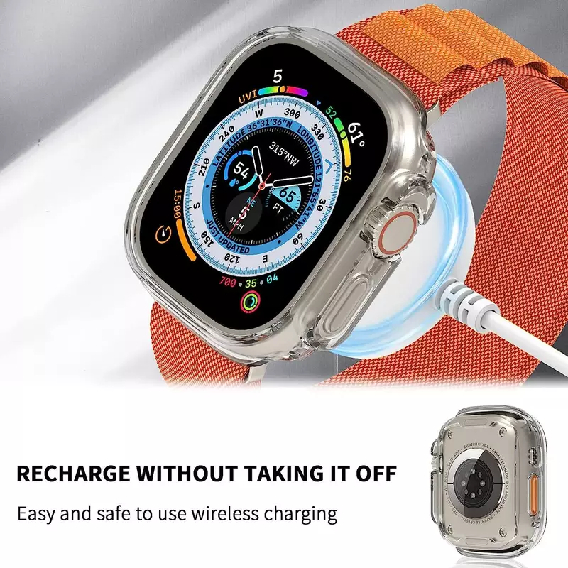 Funda de TPU para Apple Watch Ultra, 49mm, parachoques sin Protector de pantalla, marco Protector resistente a los arañazos para iWatch 8, 45mm, 41mm