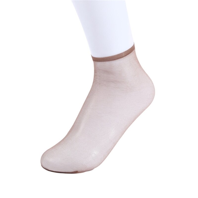 Повседневные женские прозрачные эластичные шелковые носки с кристаллами, нейлоновые женские летние короткие дышащие короткие до