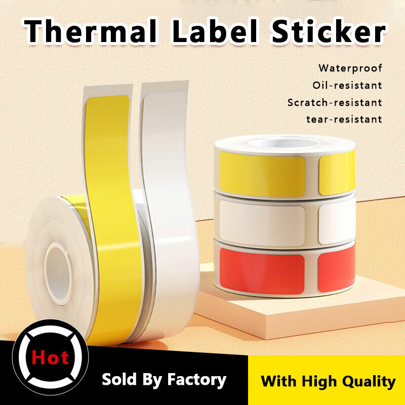 Etiqueta colorida etiqueta de papel térmico, auto-adesivo, impermeável, Phomemo, D30, D30S, D35, Marklife P15