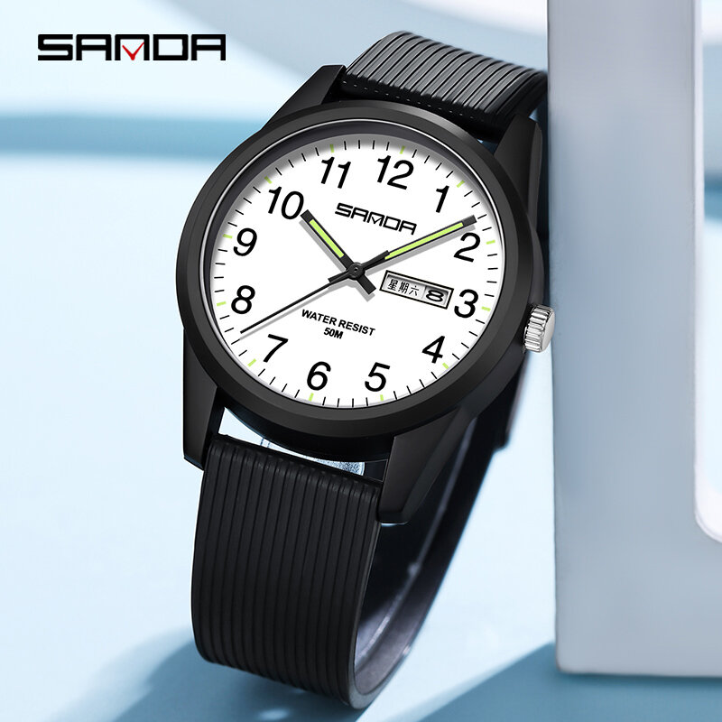 Fashion Sanda Top Brand 6090 coppia di lusso orologio da polso luminoso nuovi uomini e signore cinturino in Silicone semplice orologio regalo per gli amanti del quarzo