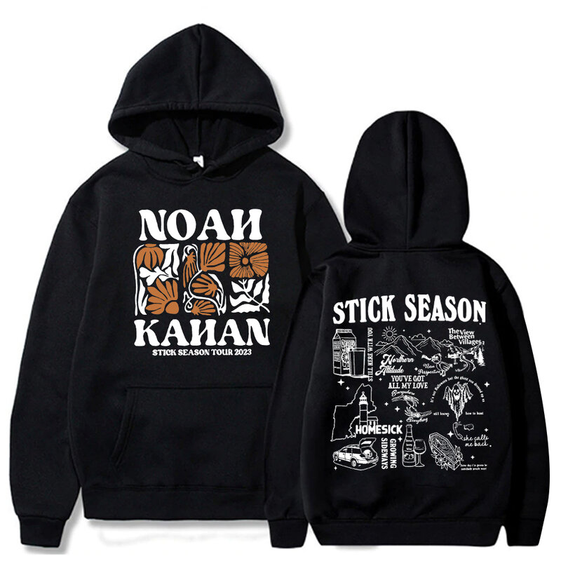 Noah Kahan Hoodie Noah Kahan Stick Season musim Tour 2023 Hoodie Noah Kahan Merch hadiah untuk Fan Pullover atasan Streetwear Unisex