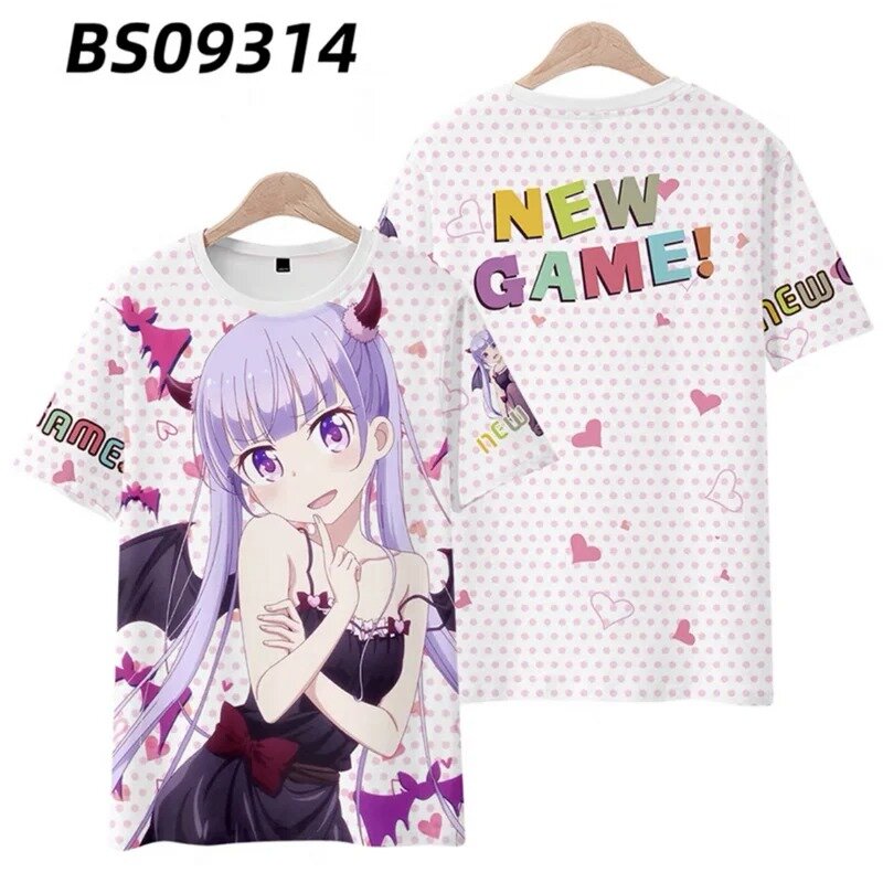 Neues Spiel! 3D-Druck T-Shirt Sommer mode Rundhals ausschnitt Kurzarm Kimono beliebte Anime japanische Streetwear