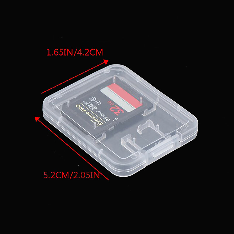 10 buah kotak penyimpanan kartu memori SD transparan plastik TF tempat penyimpanan kartu Sim SDHC MMC XD CF penutup pelindung kartu