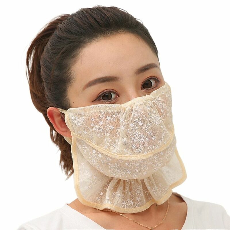 Lenço monocromático para mulheres, pesca, protetor solar, ao ar livre, rosto de orelha suspenso, lenços no pescoço, máscara de seda gelada