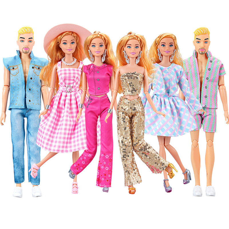 NK-Roupas de boneca Barbie, vestido de moda, saia de festa, estilo oficial, acessórios Ken Doll, brinquedo infantil, 1:6