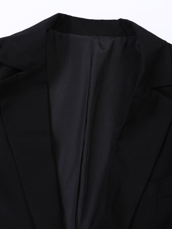 LGRQ Fashion Women's Blazer Notch Collar Loose Single Breasted Long Sleeve Irregular Hem Suit Jackets Summer 2024 New CP1884