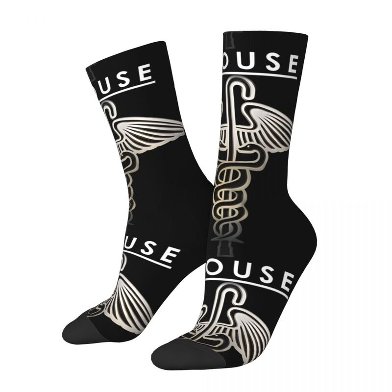 Crazy compression Snakes On A Cane Sock for Men Harajuku House M D Quality Pattern Crew Sock Casual