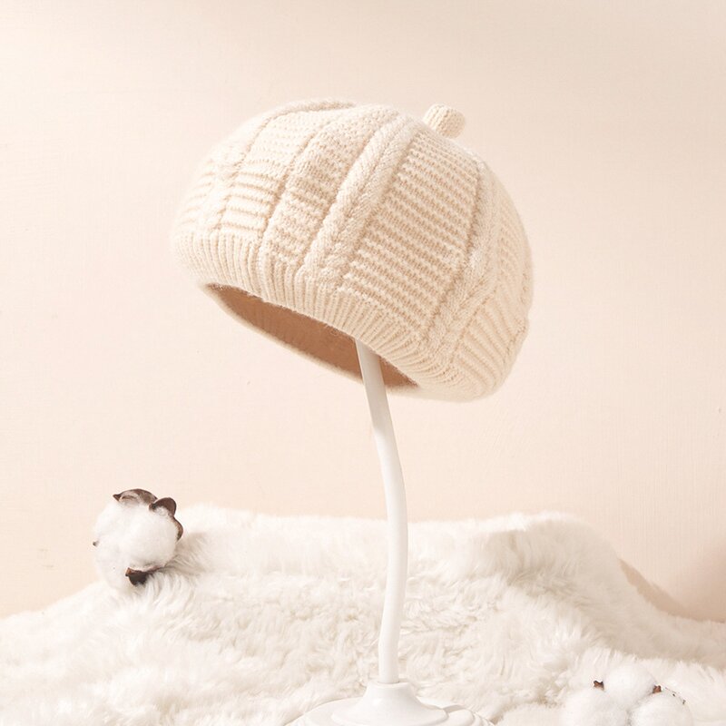 Béret octogonal d'hiver pour bébé, bonnet d'artiste solide, casquette de peintre, béret de voyage, fête de shopping, document