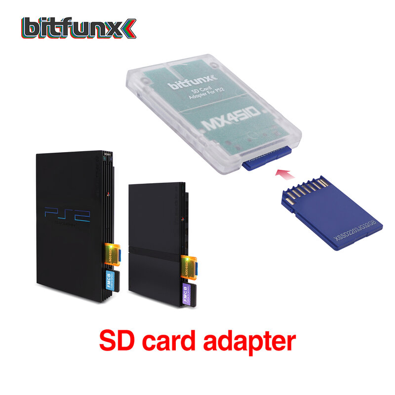 Adattatore per scheda SD Bitfunx MX4SIO SIO2SD per console PS2 SONY Playstation 2