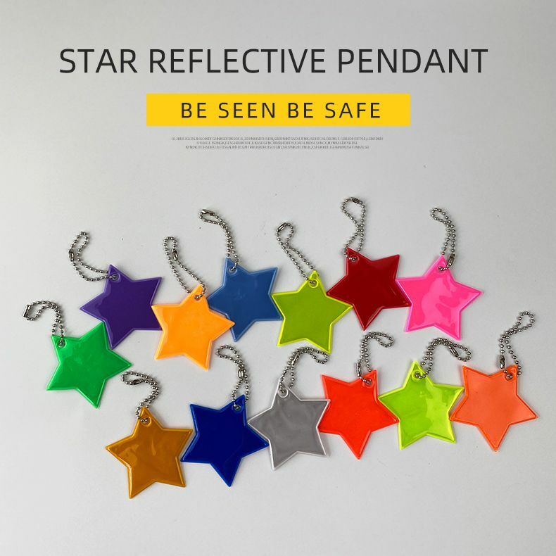 Bunte Sterne Reflektierende Schlüsselbund Tasche Anhänger Zubehör Reflektor Schlüsselanhänger Für Sichtbar Sicherheit Nacht Verkehrs Sicherheit Reflektor