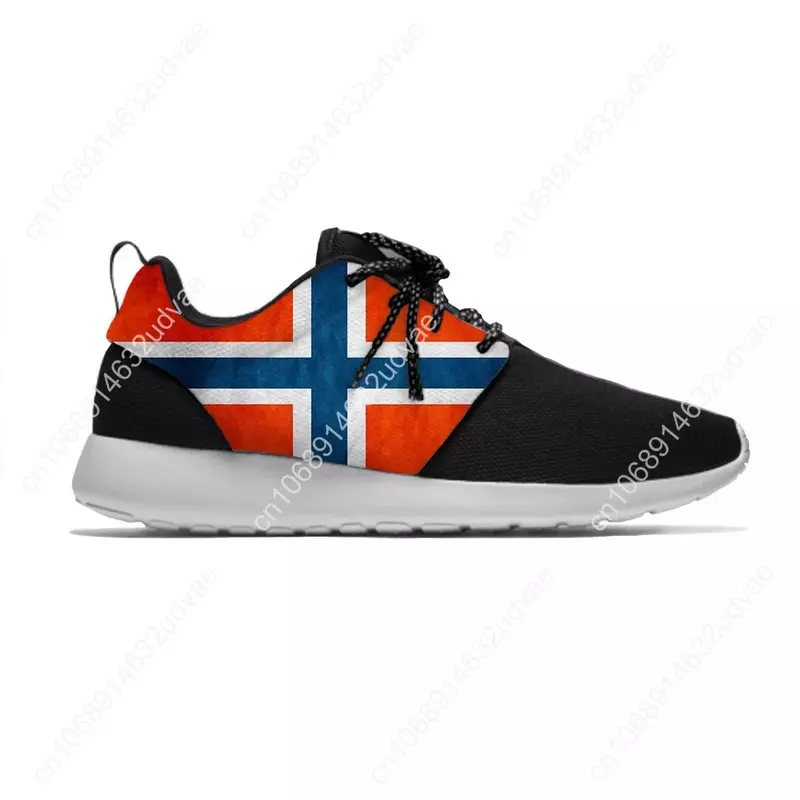 NORUEGA NOREG-Sapatos esportivos com bandeira masculina e feminina, tênis de corrida respirável, leve clássico, casual, engraçado, verão, quente