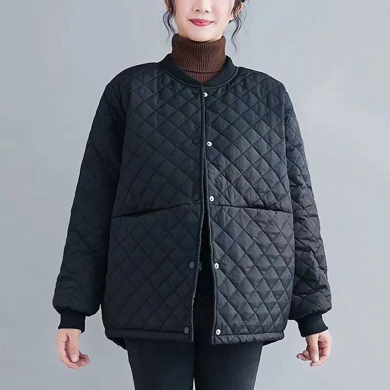 Płaszcz zimowy damski casualowa kurtka Parka pikowany płaszcz odzież damska koreańska moda ubrania wyściełane bawełną nowość w odzieży wierzchniej