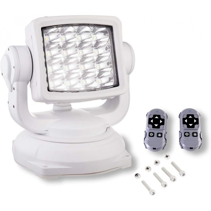 Super Bright Offroad LED Spotlight Head Light, Wireless Remote-Controlled, 6000K Cool-White Long-Range Spot Beam for Trucks & am