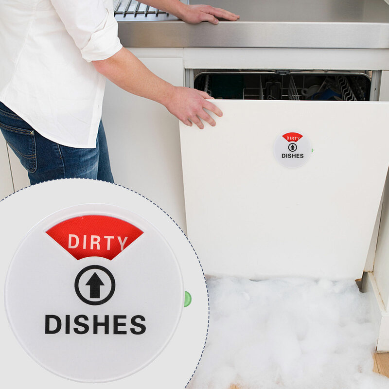 Знак для мытья в посудомоечной машине, магнитный индикатор загрязнения, посудомоечная машина, кухонные наклейки, реверсивная тарелка, предметы первой необходимости, машина для мытья посуды