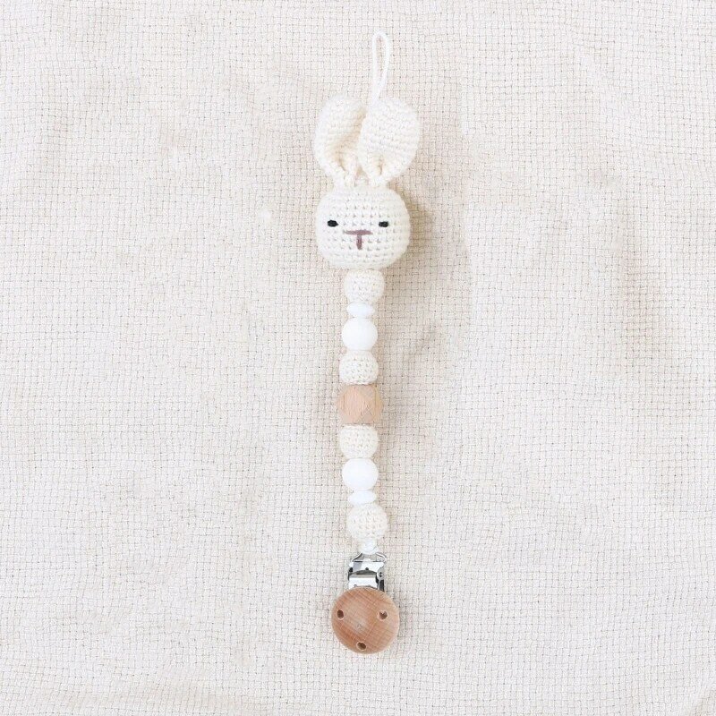 Crochet Pacifier Clip Cartoon Animal Baby Pacifier Chain Newborn Teething Chain Soother Holder Clip Baby Teether