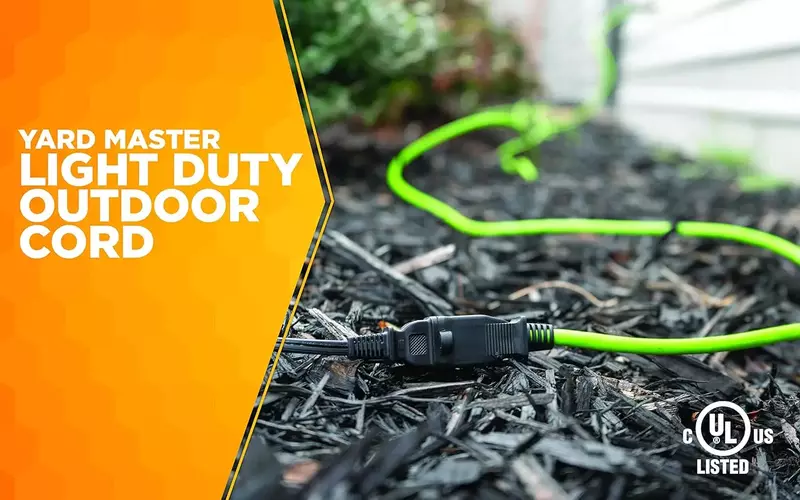 Greenworks 8 Amp 10-Inch Corded Tiller (27072) and Yard Master 9940010 Outdoor Garden 120-Foot Extension Cord,  Water Resistant