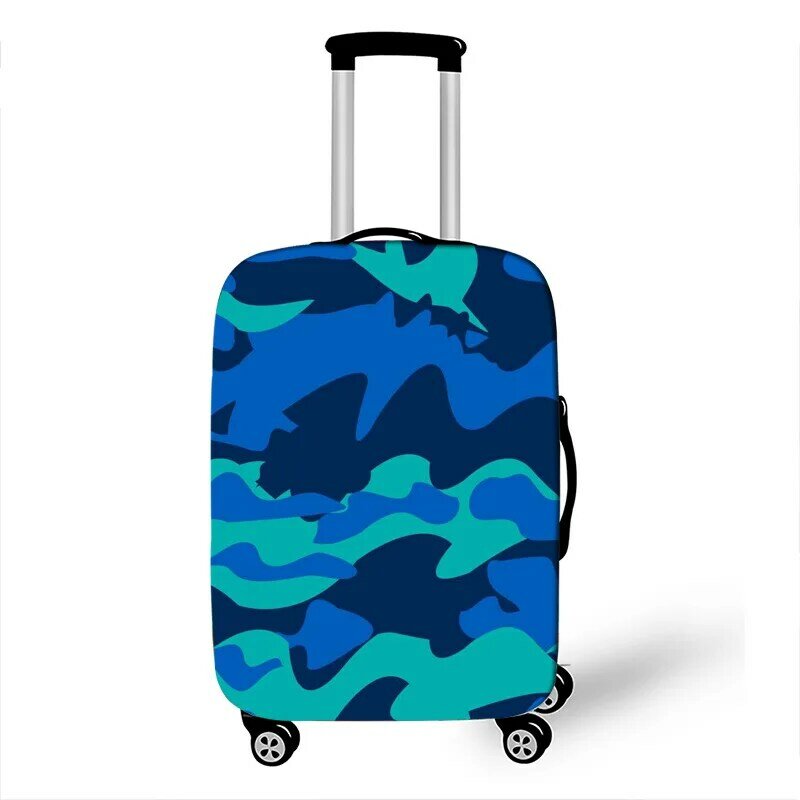 Impresso camuflagem bagagem capa protetora, capa elástica poeira, moda mala caso, grosso acessórios de viagem, 18-32 em
