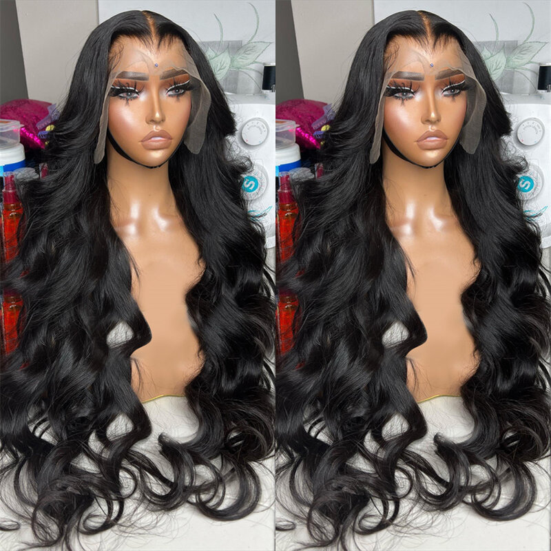 Perruque Lace Wig Body Wave Naturelle HD, Cheveux Humains, 13x4, 32-8 Pouces, Pre-Plucked, pour Femme Africaine