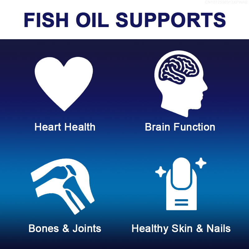Alxfresh Omega-3แคปซูลน้ำมันปลาอาหารเสริมสำหรับสมองและหัวใจรวมทั้ง EPA และ DHA