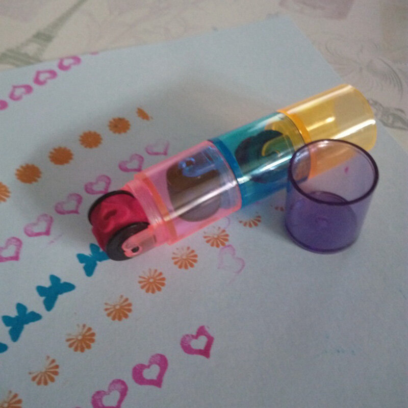 3/6Pcs Baby Kleurrijke Ink Pad Stamp Seal Voorschoolse Grappig Speelgoed Leren Cartoon Diy Roller Tekening Dagboek Tool voor Kids Inkt Pad Gift
