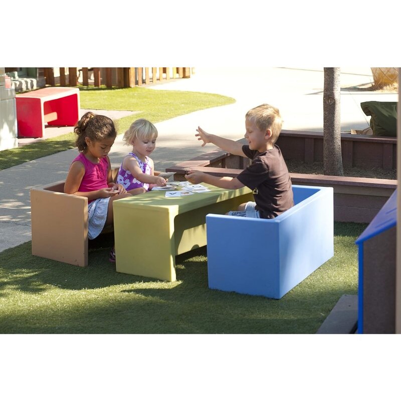 子供のための教室の椅子、柔軟な座席、子供のスツール、青い木の家具、就学前と日のケア