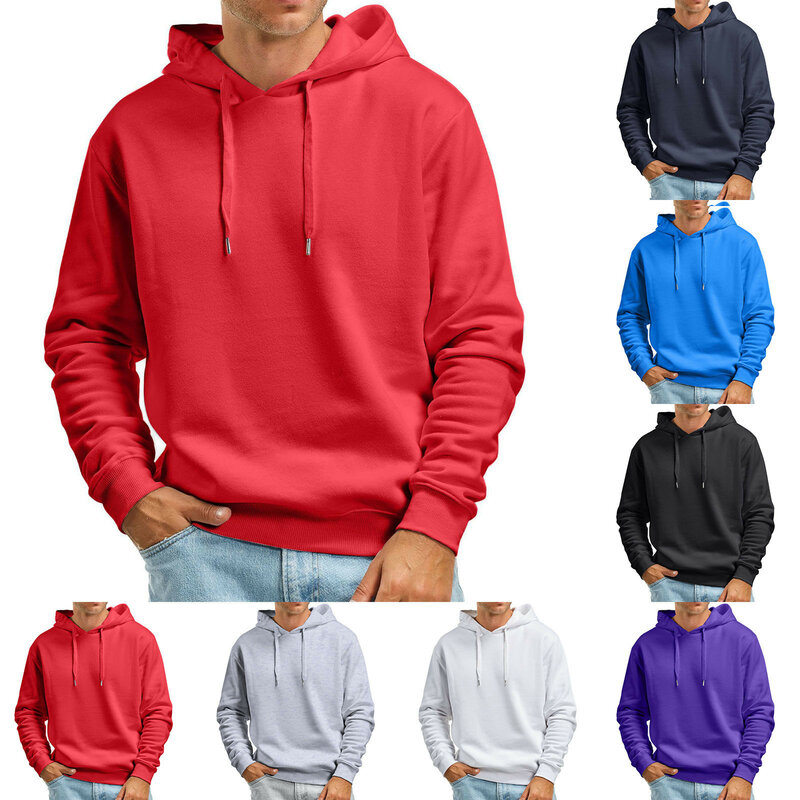 Sudadera con capucha para hombre, de Color sólido jersey de lana, Multicolor, ropa de alta calidad, otoño e invierno, novedad de 2023