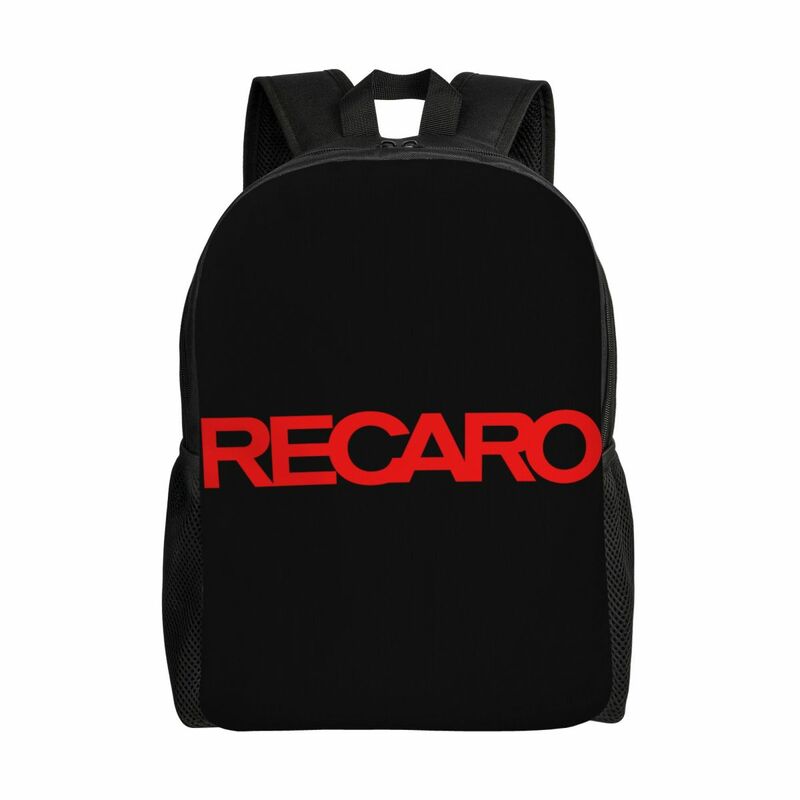 Ransel Logo Recaros personalisasi pria wanita, tas buku kasual untuk tas sekolah kuliah