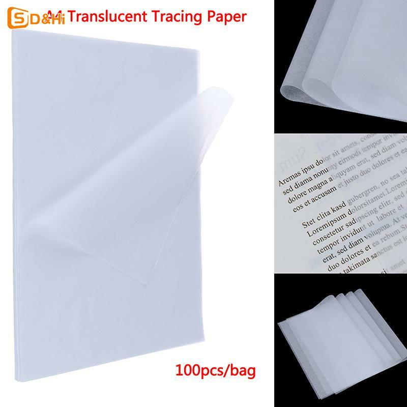 A4 Translúcido Tracing Papel de tecido para rastreamento Desenho Scrapbooking Card Fruit Embrulho 100 PCS