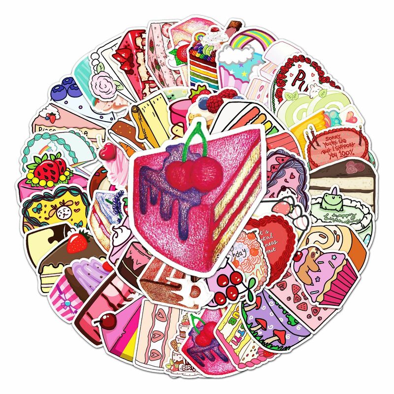 10/30/50PCS Cartoon Cake Stickers Food Graffiti iPad Luggage Helmet  Guitar Mobile Phone DIY Scrapbook Toys Decoration Wholesale