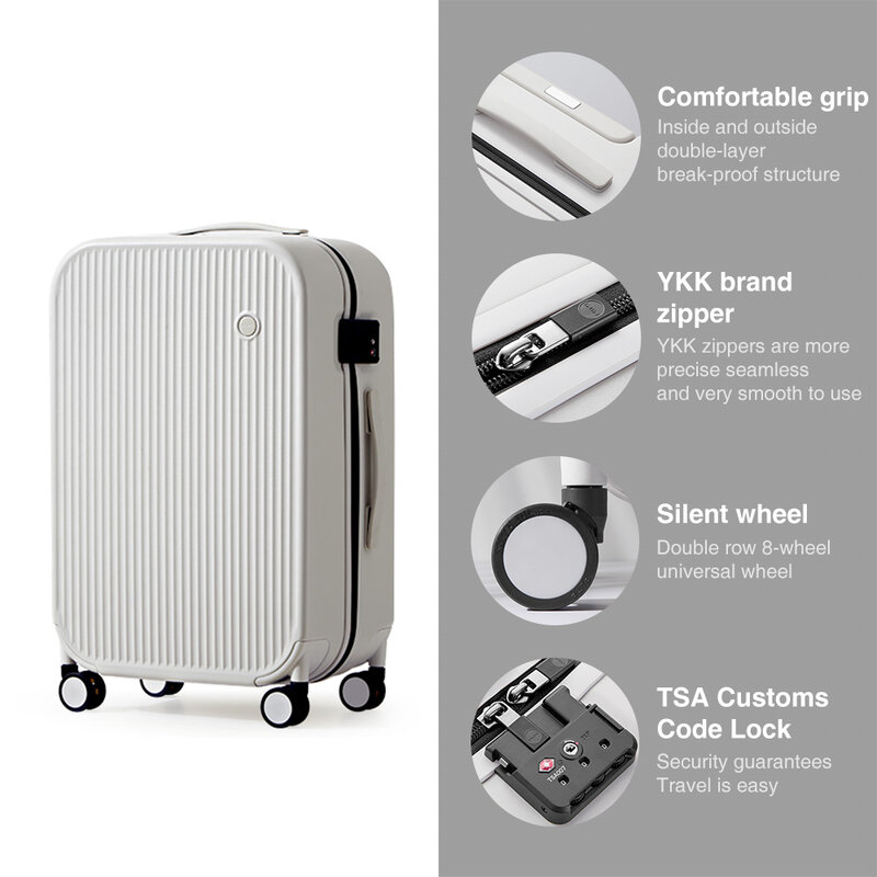 Переносной чемодан Mixi 20 дюймов, Жесткий чемодан на колесиках, Женский Дорожный чемодан 24 дюйма 26 дюймов, чемодан 100% PC Spinner Wheels TSA Lock