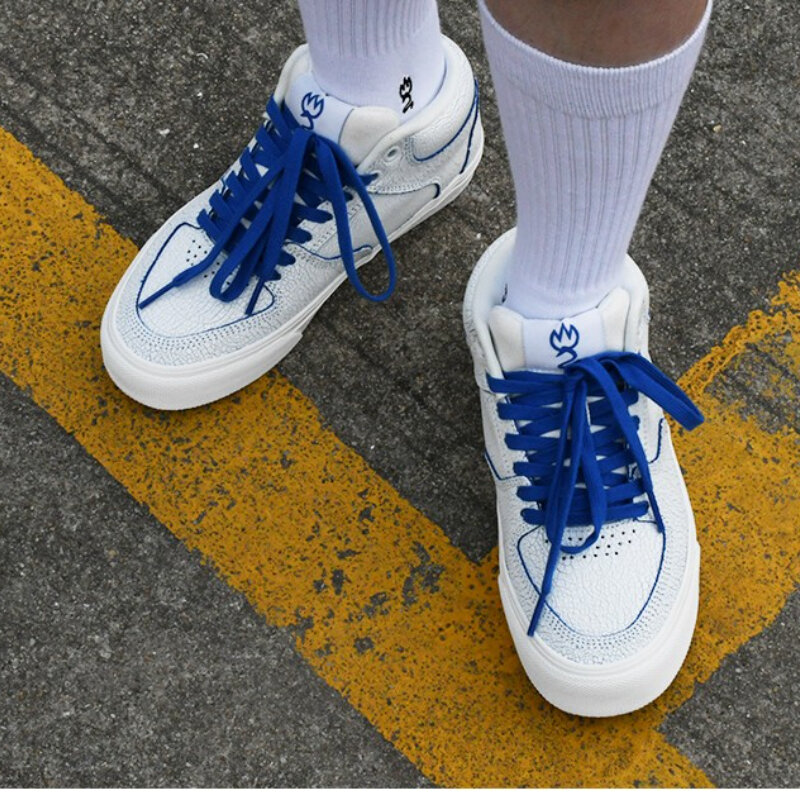 Joi(mid-top scarpe in pelle da uomo per skateboard Sneaker Casual fai-da-te suola in gomma antiscivolo invernale vulcanizza moda