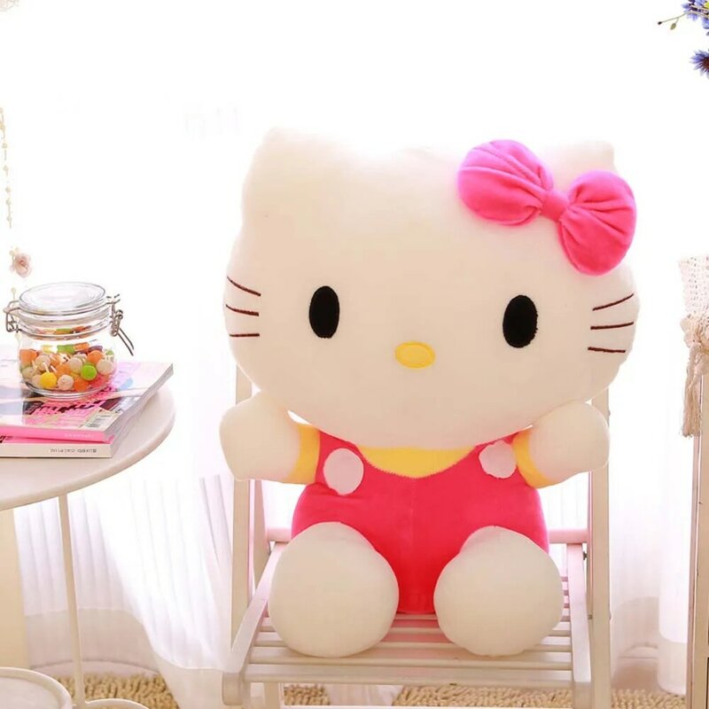 20Cm Hallo Kitty Knuffels Schattig Sanrio Film Kt Kat Peluche Poppen Zacht Gevulde Kawaii Hello Kitty Speelgoed Baby Kerstcadeau