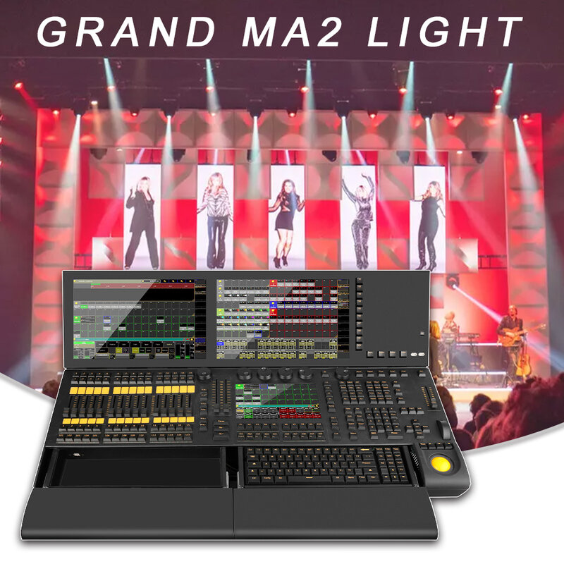 Linux I5 / I7 4096 Parameters Stage Lighting Console M2 For Big Concert Show DMX512 Moving LEDs Video Media Motorized A/B Fader