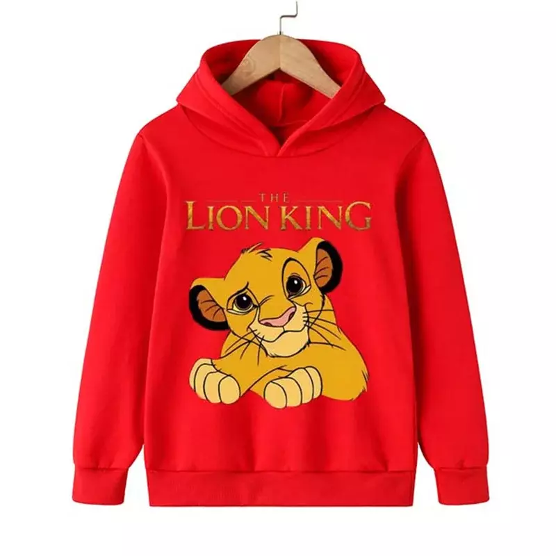 Disney SIMBA เสื้อกันหนาวมีฮู้ดสำหรับเด็ก, เสื้อฮู้ดพิมพ์ลายการ์ตูนเด็กหญิงเด็กชายกราฟิก Lion King
