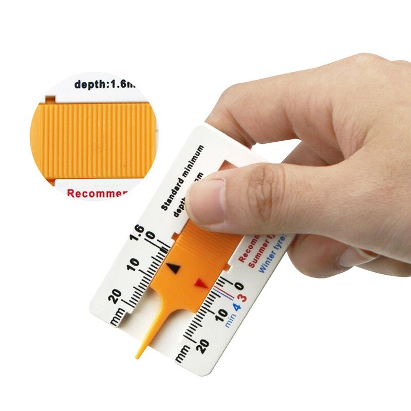 Medidor de profundidad de la banda de rodadura para coche, herramienta de medición de detección de desgaste, calibre de profundidad, 0-20mm