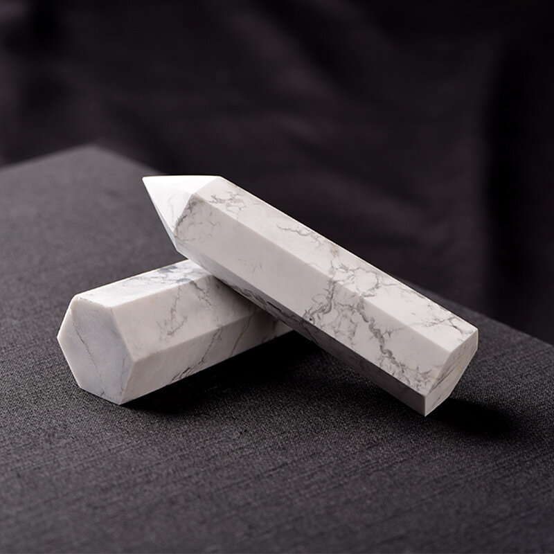 Espécimen de varita curativa de punto de cristal de cuarzo, piedra turquesa blanca Natural, 1 unidad