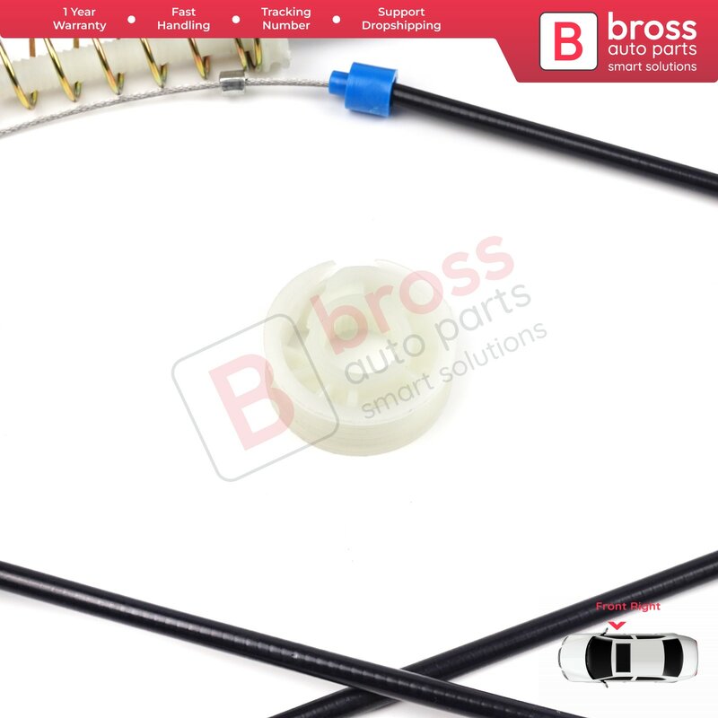 Bross Auto-onderdelen BWR982 Elektrische Ruitbediening Regulator Reparatie Kit Rechts Deur Voor Bmw Mini Cooper Eerste Generatie (R50/53)